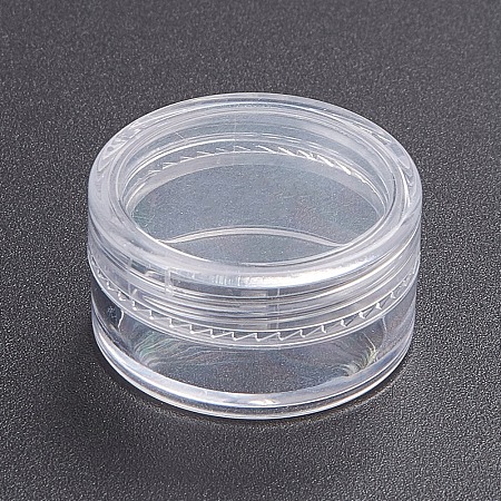 Honeyhandy Transparent Plastic Empty Portable Facial Cream Jar, Refillable Cosmetic Containers, with Screw Lid, Clear, 2.95x1.55cm, Capacity: 5g