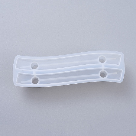 Honeyhandy DIY Fruit Tray Handle Silicone Molds, for UV Resin & Epoxy Resin Jewelry Making, Curved Tube, White, 163x45x31mm, Inner Size: 150x15mm
