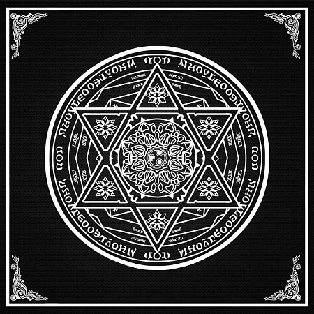 Honeyhandy Non-woven Tarot Tablecloth for Divination, Tarot Card Pad, Pendulum Magic Pentacle Runes Cloth, Square, Black, Star of David Pattern, 490x490mm