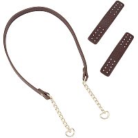 Arricraft 29.1inch PU Leather Purse Chain Strap Shoulder Bag Strap Replacement with Metal Chain Link Hardware Hand Sewing Leather Buckles DIY Bag Making Accessories for Cross Bag Handbag Tote, Dark brown