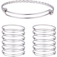 PandaHall Elite 10pcs Stainless Steel Adjustable Bangle Bracelet Wire Blank Bracelet for Women DIY Jewelry Making -2.5
