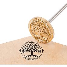 OLYCRAFT Wood Leather Cake Branding Iron 2.4" Branding Iron Stamp Custom Logo BBQ Heat Stamp with Brass Head and Wood Handle for Woodworking, Baking and Handcrafted Design - Tree of Life -2.4"