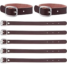 GORGECRAFT 10Pcs 8 Inch Leather Luggage Labels Strap Cowhide Luggage Tags Replacement Belts with Buckle Watch Band Strap for ID Card Pass Holder Travel Storage Hanging Accessories, Coconut Brown