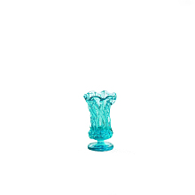 Honeyhandy Resin Goblet Miniature Ornaments, Micro Landscape Garden Dollhouse Accessories, Pretending Prop Decorations, with Wavy Edge, Cyan, 8~10x17mm