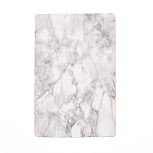 Honeyhandy Cardboard Earring Necklace Display Cards, Rectangle, Light Grey, Marble Pattern, 9.1x6x0.05cm, Hole: 1.8mm