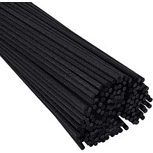 BENECREAT 120PCS Diffuser Sticks 10" x3mm Natural Rattan Fibre Sticks Essential Oil Aroma Diffuser Sticks Fibre Diffuser Replacement for Aroma Fragrance, Black