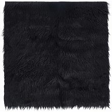 BENECREAT Black Faux Fur Fabric 15.7x15.7 Inch Soft Plush Shaggy Squares Pre-Cut Craft Fur Fabric for Costumes, Rugs, Pillows, Sewing, Decorations