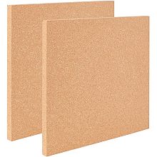 OLYCRAFT 2PCS Square Bulletin Boards 11.8x11.8 Inch Wood Cork Board 0.6 Inch Thick Square Cork Board Cork Tiles for Wall Decoration, Party and DIY Crafts Supplies