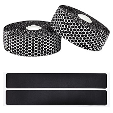 AHANDMAKER 2 Rolls Bike Handlebar Tape, Non-Slip Cycling Handle Wraps Soft Bicycle Bandage Bar Grip Wrap Tape Adhesive Back with 2 Pcs Bar End Plugs for Road Racing Mountain Bike