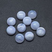 Honeyhandy Natural Blue Lace Agate Cabochons, Half Round, 7.5x4~4.5mm