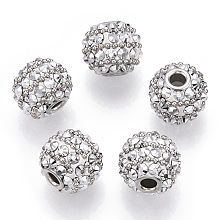 Honeyhandy Handmade Indonesia Beads, with Metal Findings, Round, Platinum, WhiteSmoke, 17x15mm, Hole: 3mm