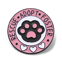 Honeyhandy Kawaii Cute Pink Cat's Claw Pet Theme Enamel Pins, Black Alloy Badge for Women, Paw Print, 30x1mm