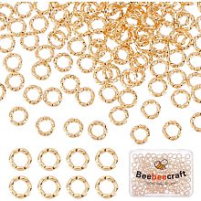 Beebeecraft 1 Box 200Pcs Twisted Open Jump Rings 18K Gold Plated Jump Rings Connectors 6mm O Rings for DIY Earring Bracelet Necklace