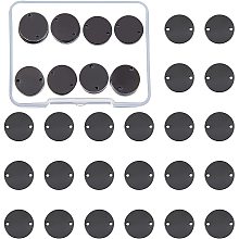 BENECREAT 50 Pack 14mm Stamping Blank Round Tag Charms Links Connectors with Two Holes and Storage Box for Necklace Bracelet Dog Tags Making, Gunmetal