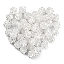 Honeyhandy 50Pcs Imitation Pearl Acrylic Beads, Berry Beads, Combined Beads, Round, White, 10mm, Hole: 1mm