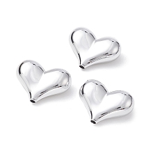 Honeyhandy UV Plating Acrylic Beads, Iridescent, Heart, WhiteSmoke, 16x22x8mm, Hole: 1.8mm