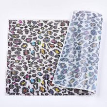 BENECREAT 15.7x9.4" Leopard Print Glitter Rhinestone Sheet with Animal Pattern Iron On Bead Trim for Cloth Bags and Shoes Making, Christmas Decoration - Colorful