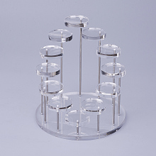 Honeyhandy Acrylic Organic Glass Ring Displays, Flat Round, Clear, 14.4x15.3cm