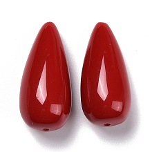 Honeyhandy Retro Style Resin Beads, Teardrop, Red, 35x16.5x16mm, Hole: 1.5mm