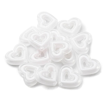 Honeyhandy Acrylic Beads, Bead in Bead, Heart, White, 19.5x23x6mm, Hole: 3mm, about 280pcs/500g