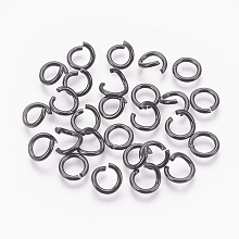 Honeyhandy 304 Stainless Steel Open Jump Rings, Electrophoresis Black, 9x1.5mm