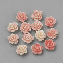 Honeyhandy Synthetic Coral Beads, Camellia Flower, Coral, 10x10x6.5mm, Hole: 1mm