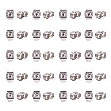 ARRICRAFT 100 Pcs 6x4.5x3.5mm Earrings Findings Original Color Stainless Steel Earnuts, Hole: 1mm