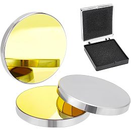 Silicon Gold-Plated Reflective Lens, CO2 Laser Mirror Lens, for Laser Engraving Cutting Machine, Flat Round, Yellow, 25x3mm