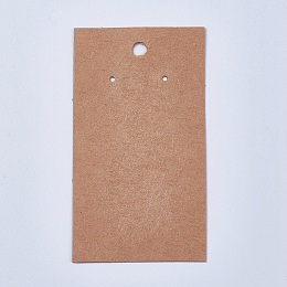 Honeyhandy Paper Display Cards, Used For Earrings, Rectangle, Sienna, 90x50x0.1mm, Hole: 1~5mm