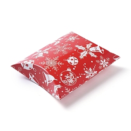 Honeyhandy Christmas Gift Card Pillow Boxes, for Holiday Gift Giving, Candy Boxes, Xmas Craft Party Favors, Red, 16.5x13x4.2cm