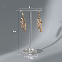 Honeyhandy T Shaped Acrylic Earring Display Stand, Jewelry Displays Rack, Jewelry Tree Stand, with Holes and Flat Round Pedestal, Clear, 4x5x14cm