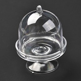 Honeyhandy Transparent Plastic Candy Packing Box, with Cap, for Wedding Candy/Cake Disply, Clear, 5.8x7.7cm, Inner Diameter: 5cm