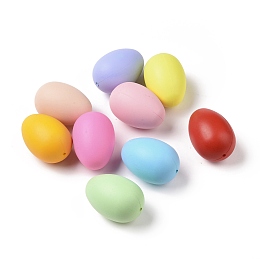 Honeyhandy Plastic Simulated Eggs, for DIY Kids Painting Easter Egg Craft, Mixed Color, 59x40.5mm, Hole: 3.5mm, 50pcs/bag