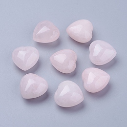 Honeyhandy Natural Rose Quartz Heart Love Stones, Pocket Palm Stones for Reiki Balancing, 25~26x25~25.5x14~15mm