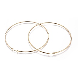 Honeyhandy 304 Stainless Steel Hoop Earrings, Hypoallergenic Earrings, Ring Shape, Golden, 104x100.5x2mm, 12 Gauge, Pin: 0.8mm