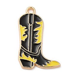 Honeyhandy Light Gold Plated Alloy Enamel Pendants, Boots, 25.5x16.5x1.5mm, Hole: 1.8mm