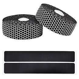 AHANDMAKER 2 Rolls Bike Handlebar Tape, Non-Slip Cycling Handle Wraps Soft Bicycle Bandage Bar Grip Wrap Tape Adhesive Back with 2 Pcs Bar End Plugs for Road Racing Mountain Bike