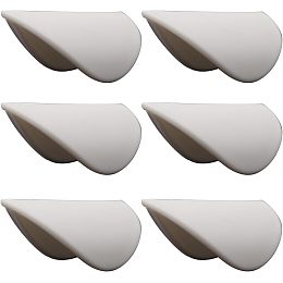 GORGECRAFT 6PCS White Self-Stick Instant Cabinet Handle Pulls Drawer Pull Helper Cabinet Knobs Without Drilling Semi-Circular Vanity Handles for Glass Windows Wardrobes Peel Stick Knob Drill Free