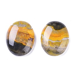 Honeyhandy Natural Bumblebee Jasper Cabochons, Oval, 30.5x22x7mm