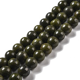 Honeyhandy Natural Epidote Beads Strands, Round, 7~8mm, Hole: 1.1mm, about 52~53pcs/strand, 15.55''(39.5cm)