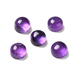 Honeyhandy Natural Amethyst Cabochons, Half Round, Half Round, 10x6mm