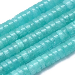 Honeyhandy Natural Jade Beads Strands, Imitation Amazonite, Disc, Heishi Beads, 4x2mm, Hole: 0.7mm, about 167pcs/strand, 15.35 inch(39cm)