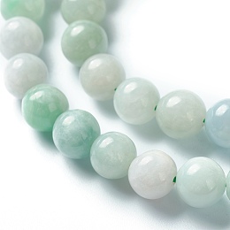 Honeyhandy Natural Jadeite Beads Strands, Round, Grade A, 8mm, Hole: 1mm, about 50pcs/strand, 15.75 inch(40cm)