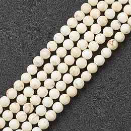 Honeyhandy Nrtutal Magnesite Beads Strands, Round, 6mm, Hole: 0.8mm, about 64pcs/strand, 15.16 inch(38.5cm)