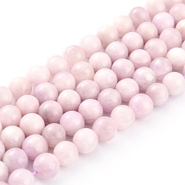 Honeyhandy Grade AB Natural Kunzite Beads Strands, Round, 8mm, Hole: 1mm, about 52pcs/strand, 15.16 inch(38.5cm)