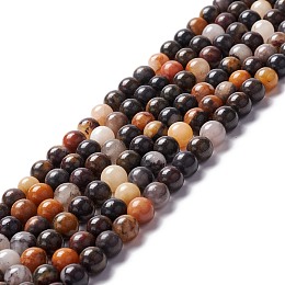 Honeyhandy Natural Brecciated Jasper Beads Strands, Round, 8mm, Hole: 1mm, about 46pcs/strand, 15.04''(38.2cm)