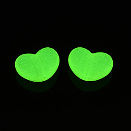 Honeyhandy Luminous Acrylic Beads, Glow in the Dark, Heart, Green Yellow, 15.5x21x9.5mm, Hole: 2mm, about 235pcs/500g