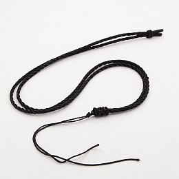 Honeyhandy Braided Nylon Cord Necklace Making, Black, 2mm, 24.4 inch~26 inch