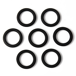 Honeyhandy Rubberized Style Acrylic Linking Rings, Ring, Black, 24x3.5mm, Inner Diameter: 17mm