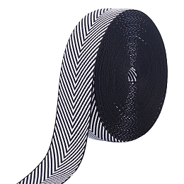 PandaHall Elite 9.6 Yard Craft Striped Ribbon 1.2" Wide Polyester Ribbon Black White Striped Cotton Webbing Twill Tape Ribbon Herringbone Ribbon for Backpacks Handbag Garment Belt Hats Home Decor Wide Polyester Ribbon Black White Striped Cotton Webbing Twill Tape Ribbon Herringbone Ribbon for Backpacks Handbag Garment Belt Hats Home Decor